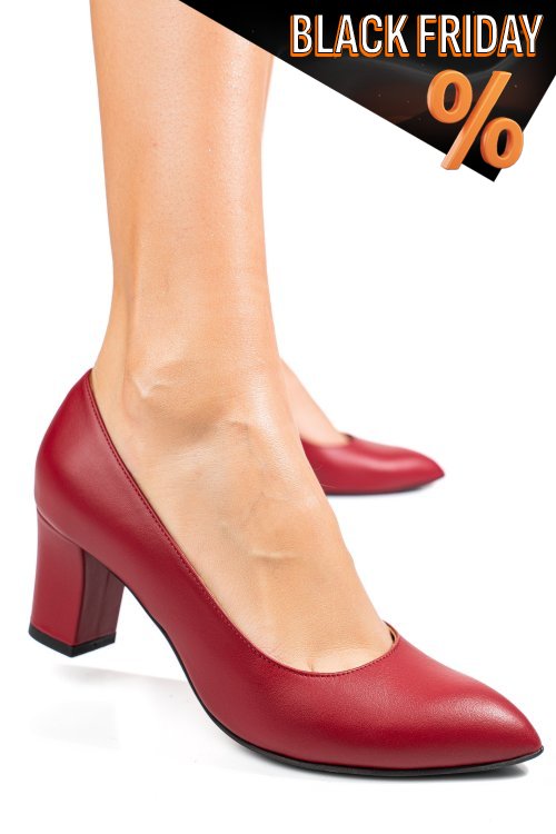 Piros természetes bőr magassarkú cipők 4s7h292