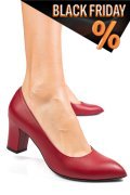 Piros természetes bőr magassarkú cipők 4s7h292