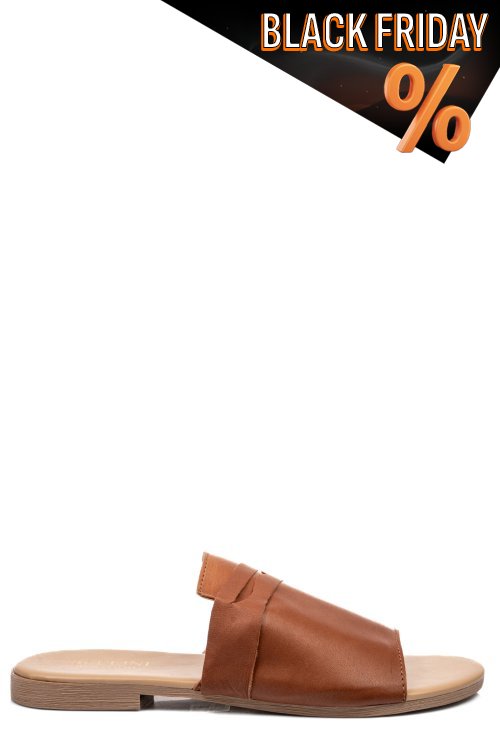 Barna természetes bőr szandál ss7hfiziosa