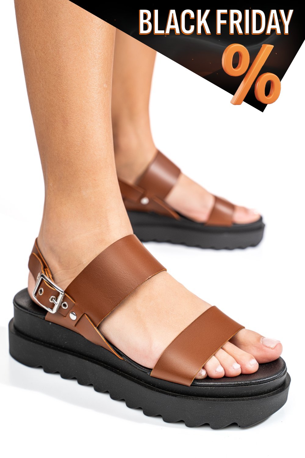 Barna természetes bőr szandál 2s7h310