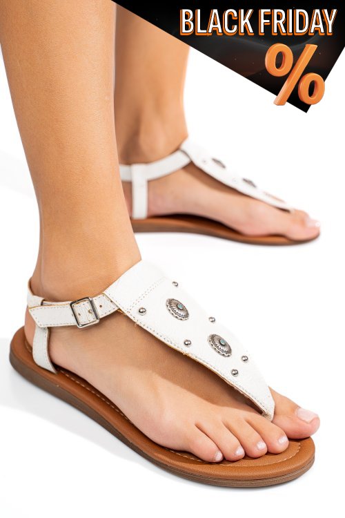 Fehér természetes bőr szandál 7s7h095