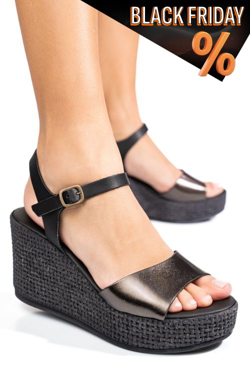 Fekete természetes bőr szandál 6s7h441504