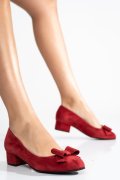 Piros fordított bőr magassarkú cipők 3s7h484