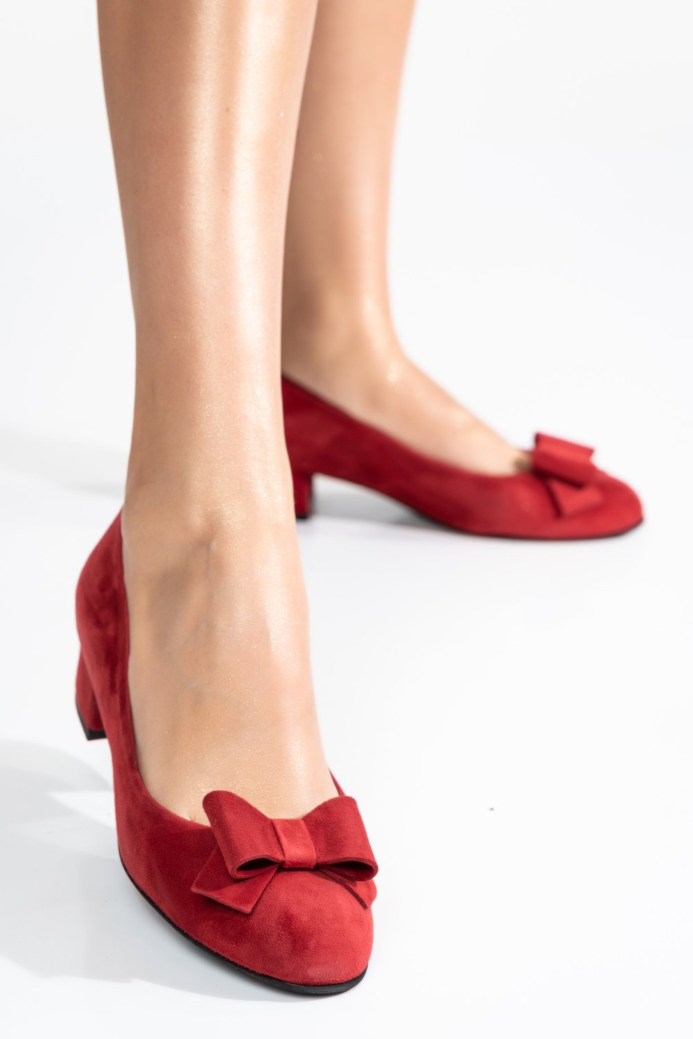 Piros fordított bőr magassarkú cipők 3s7h484