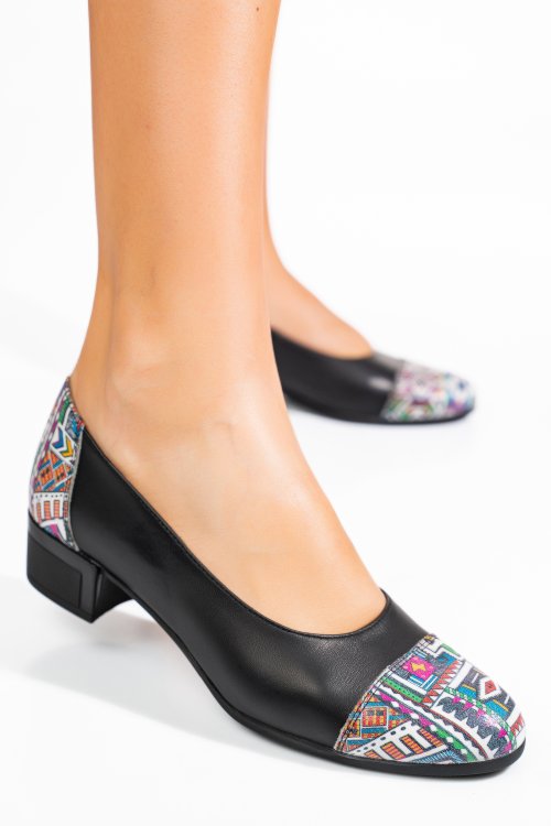 Fekete természetes bőr magassarkú cipők 1s7h317