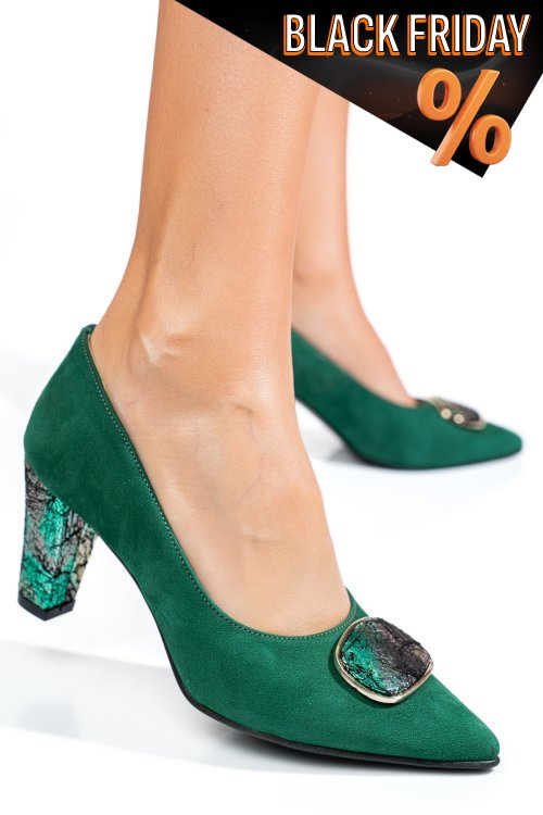 Zöld fordított bőr magassarkú cipők 5s7h655