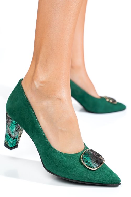 Zöld fordított bőr magassarkú cipők 5s7h655