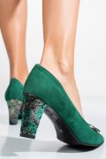 Zöld fordított bőr magassarkú cipők 5s7h655