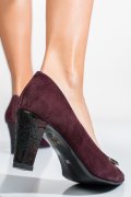 Bordó fordított bőr magassarkú cipők 5s7h655