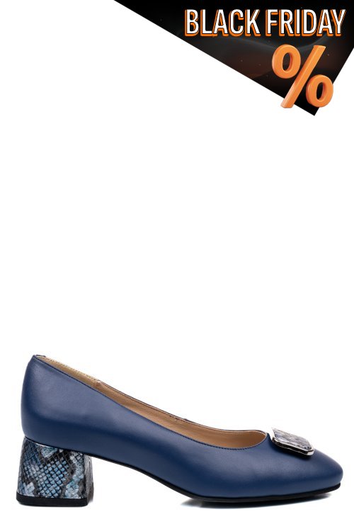 Kék természetes bőr magassarkú cipők 5s7h544