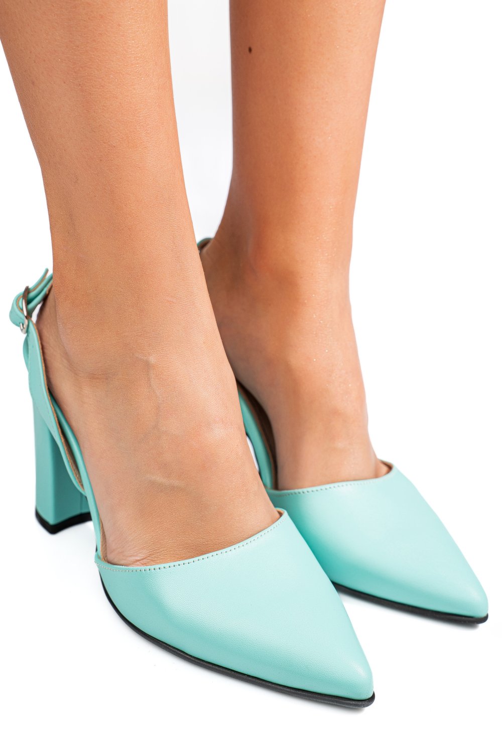 Zöld természetes bőr magassarkú cipők 1s7h950