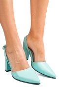 Zöld természetes bőr magassarkú cipők 1s7h950