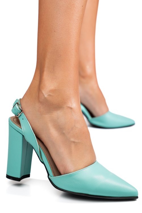 Zöld természetes bőr magassarkú cipők 1s7h950