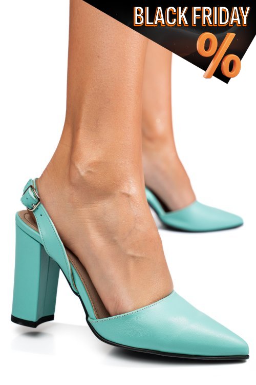 Zöld természetes bőr magassarkú cipők 1s7h950