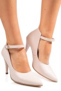 Bézs természetes bőr magassarkú cipők 5s7h905