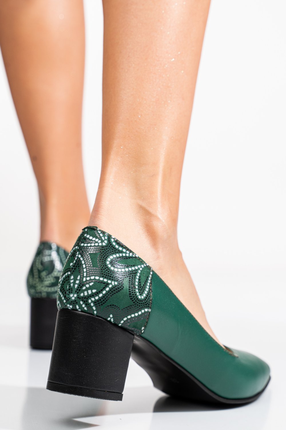 Zöld természetes bőr magassarkú cipők 5s7h602