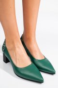 Zöld természetes bőr magassarkú cipők 5s7h602