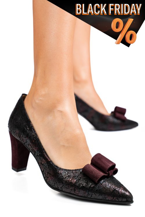 Bordó természetes bőr magassarkú cipők 5s7h665