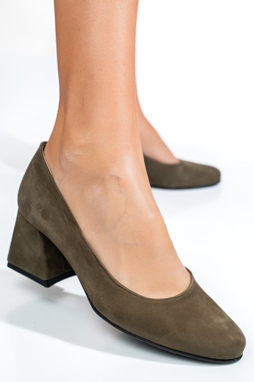 Zöld fordított bőr magassarkú cipők 5s7h003