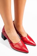 Piros természetes bőr magassarkú cipők 5s7h460