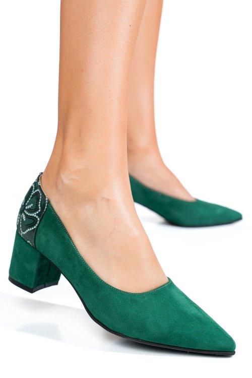 Zöld fordított bőr magassarkú cipők 5s7h602