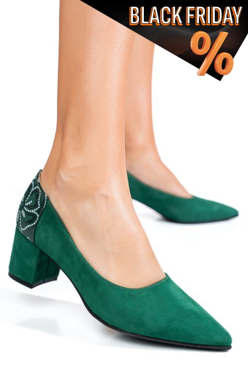 Zöld fordított bőr magassarkú cipők 5s7h602