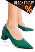 Zöld fordított bőr magassarkú cipők 5s7h602