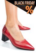 Piros természetes bőr magassarkú cipők 5s7h602