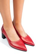 Piros természetes bőr magassarkú cipők 5s7h602