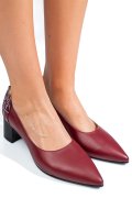 Bordó természetes bőr magassarkú cipők 5s7h602