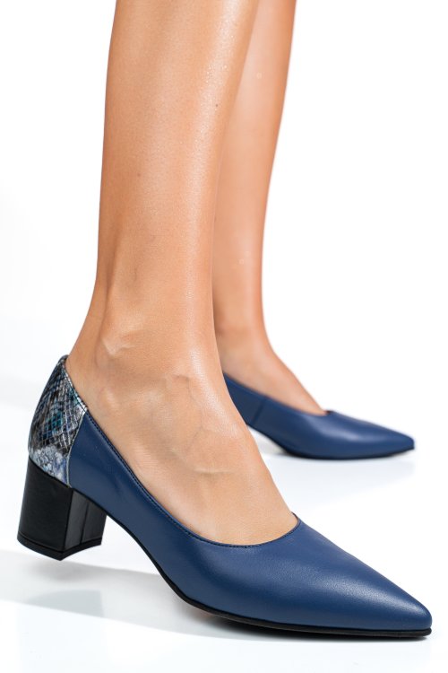 Kék természetes bőr magassarkú cipők 5s7h602