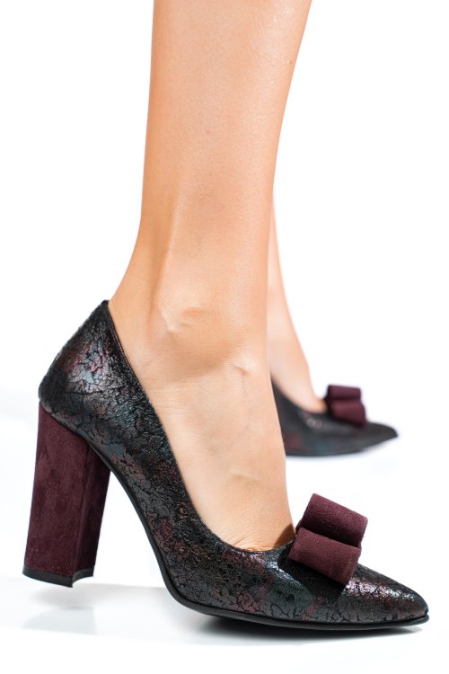 Bordó természetes bőr magassarkú cipők 5s7h905nef