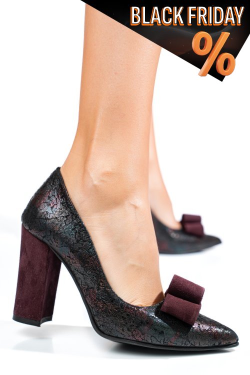 Bordó természetes bőr magassarkú cipők 5s7h905nef