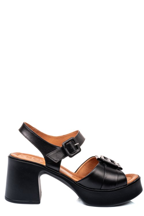 Fekete természetes bőr szandál 4s7h07