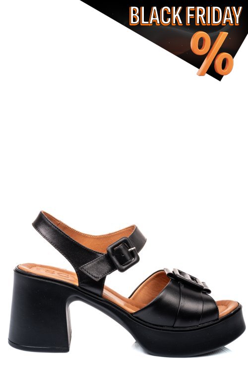 Fekete természetes bőr szandál 4s7h07