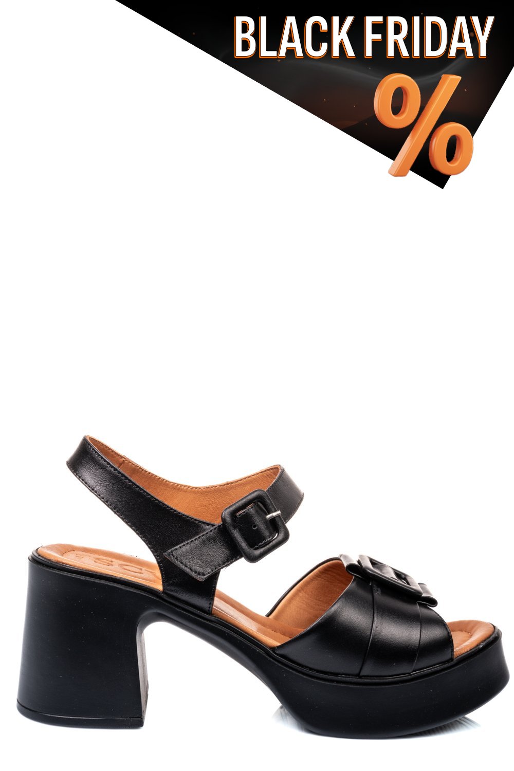 Fekete természetes bőr szandál 4s7h07
