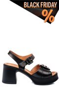 Fekete természetes bőr szandál 4s7h07
