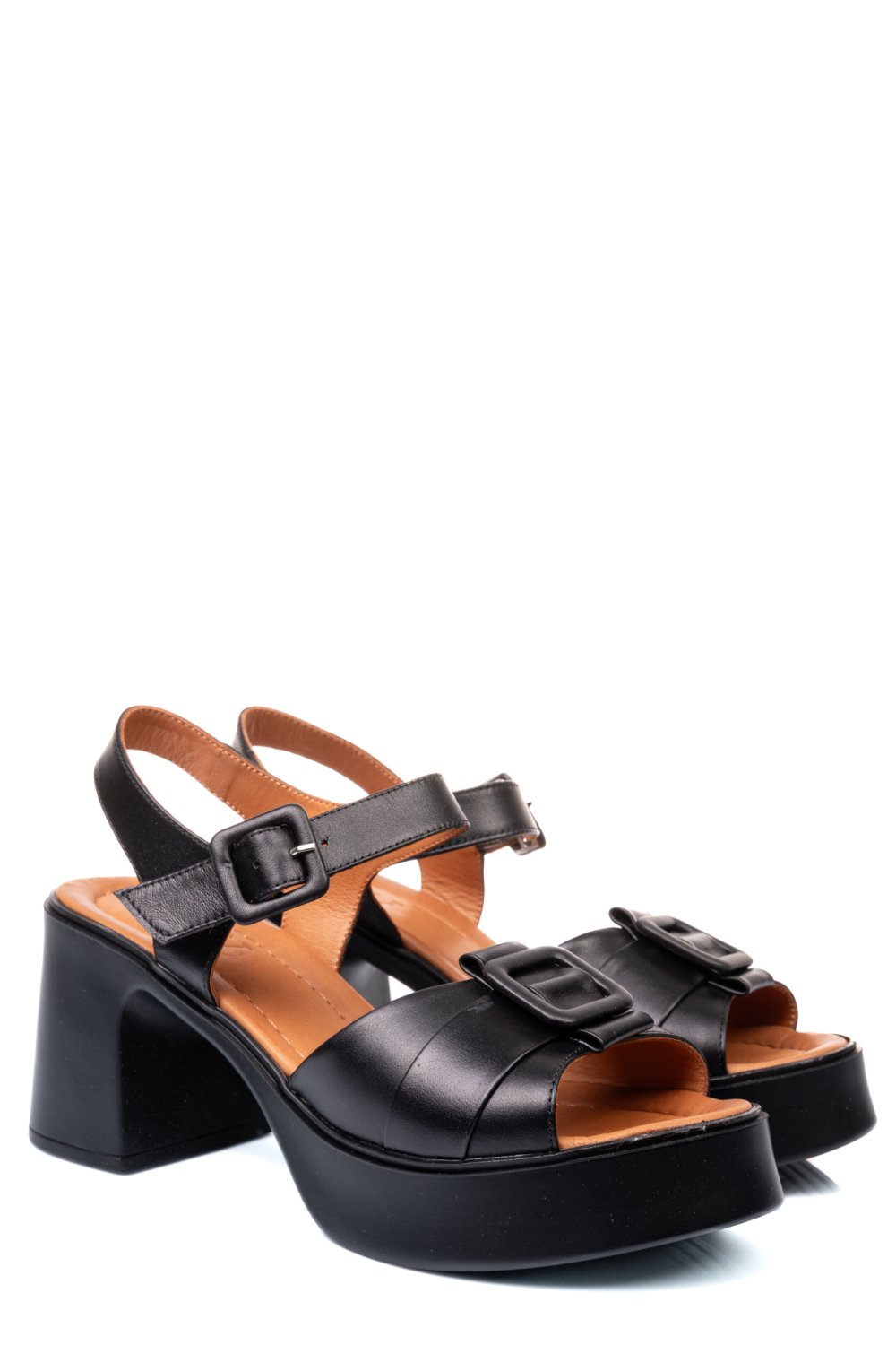 Fekete természetes bőr szandál 4s7h07