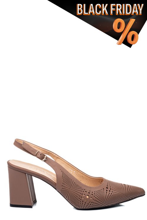 Bézs természetes bőr magassarkú cipők 2s7h152