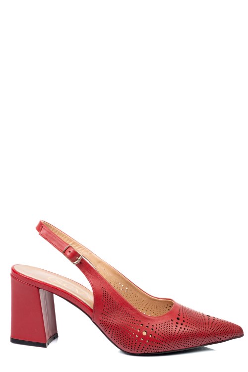 Piros természetes bőr magassarkú cipők 2s7h152