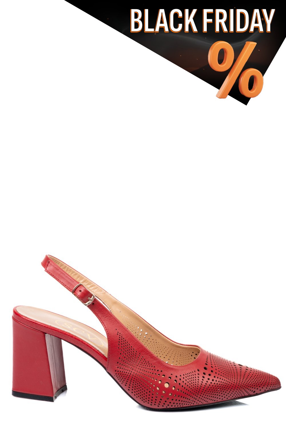 Piros természetes bőr magassarkú cipők 2s7h152