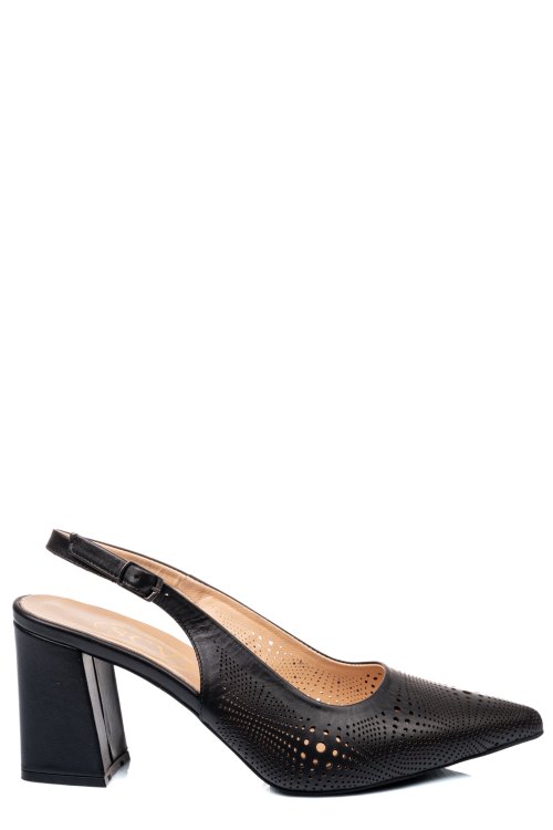 Fekete természetes bőr magassarkú cipők 2s7h152