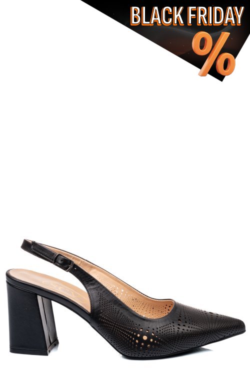 Fekete természetes bőr magassarkú cipők 2s7h152
