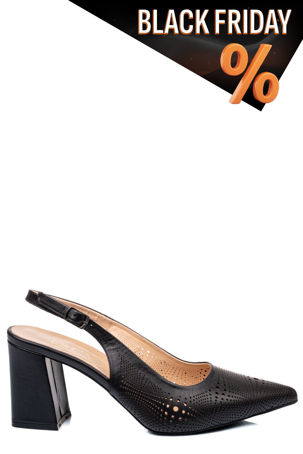 Fekete természetes bőr magassarkú cipők 2s7h152