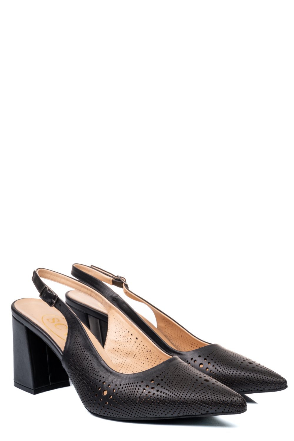 Fekete természetes bőr magassarkú cipők 2s7h152