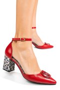 Piros természetes bőr magassarkú cipők 2s7h740