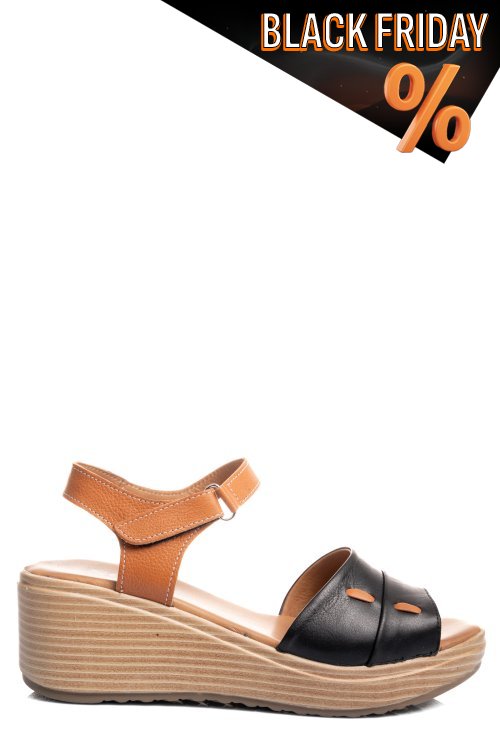 Fekete természetes bőr szandál 1s7h57