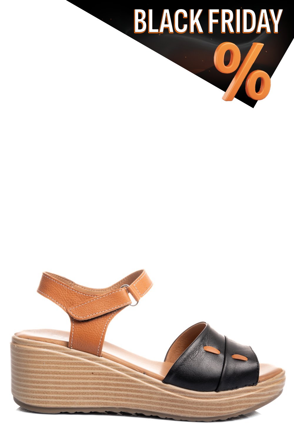 Fekete természetes bőr szandál 1s7h57