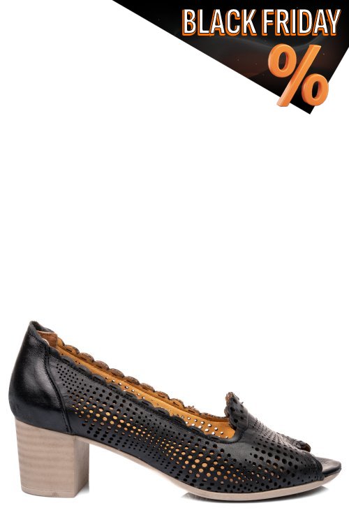 Fekete természetes bőr magassarkú cipők 1s7h071-ii