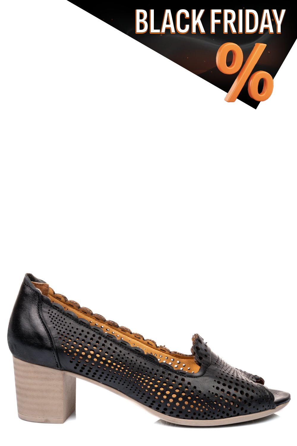 Fekete természetes bőr magassarkú cipők 1s7h071-ii